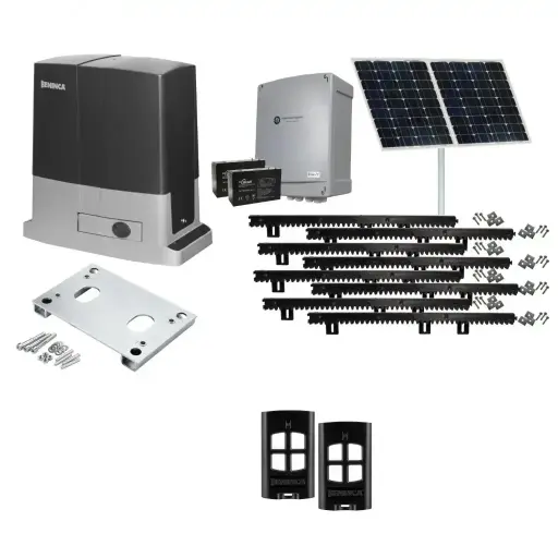 [BULL624-SOLAR-BK] Beninca BULL 624 Solar Powered Automatic Sliding Driveway Gate Opener 24 Volt Kit Heavy Duty POWERFUL Design BASE KIT