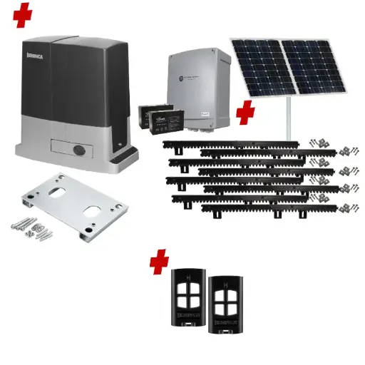 [BULL624-SOLAR-BK] Beninca BULL 624 Solar Powered Automatic Sliding Driveway Gate Opener 24 Volt Kit Heavy Duty POWERFUL Design BASE KIT