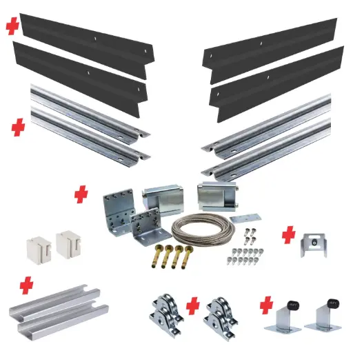 [PICKUP-TELESCOPIC500+SGHK-CLAD] Long Lengths Complete Telescopic Sliding Gate System (Master and Trailing Sliding Gates) With Hardware Kit