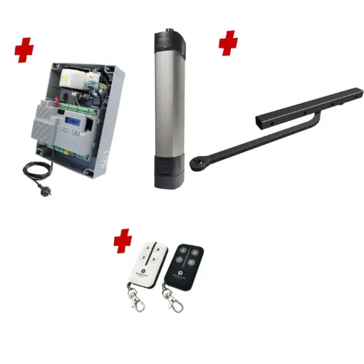 [STYLO-BD-1S-ZLX24-P-BK] STYLO Pedestrian Gate Operator KIT with Remote Control Operation