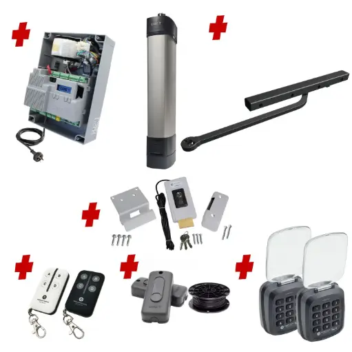 [STYLO-1S-ZLX24-P-AP] STYLO Pedestrian Gate Operator KIT with Remote Control Operation and Dual Keypads and Electric Lock
