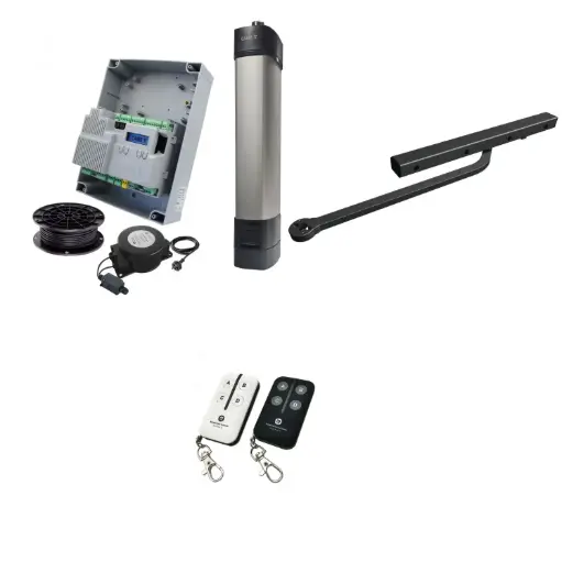 [STYLO-BD-1S-ZLX24-E-BK] STYLO Pedestrian Gate Operator KIT with Remote Control Operation (Low Voltage Cable Run)