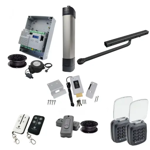 [STYLO-BD-1S-ZLX24-E-AP] STYLO Pedestrian Gate Operator KIT with Remote Control Operation and Dual Keypads and Electric Lock (Low Voltage Cable Run)