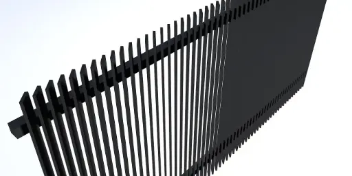 [FP-BLADE-ANGLE-1500] Aluminium ANGLED Blade Fence Panel 2400mm x 1500mm (Satin Black/Night Sky) - Cut to width during install **Special Order**