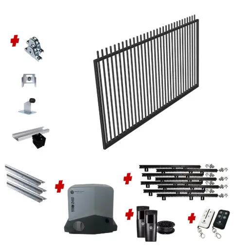 [CUSTOM-SLIDING-ROD-KIT] Custom Rod Top Sliding Gate (Steel) With Hardware and Automation