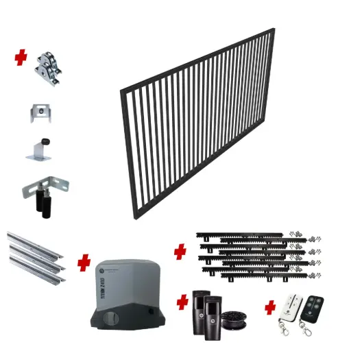 [CUSTOM-SLIDING-BAR-KIT] Custom Vertical Bar Sliding Gate (Steel) With Hardware and Automation
