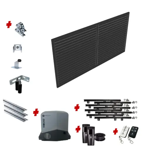 [CUSTOM-SLIDING-HOR-SLAT] Custom Horizontal Slat Sliding Gate (Aluminium) With Hardware and Automation