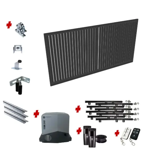[CUSTOM-SLIDING-VER-SLAT-KIT] Custom Vertical Slat Sliding Gate (Aluminium) With Hardware and Automation