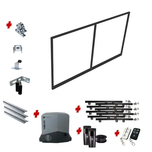 [CUSTOM-SLIDING-FRAME-ALU-KIT] Custom Sliding Gate Frame (Aluminium) With Hardware and Automation