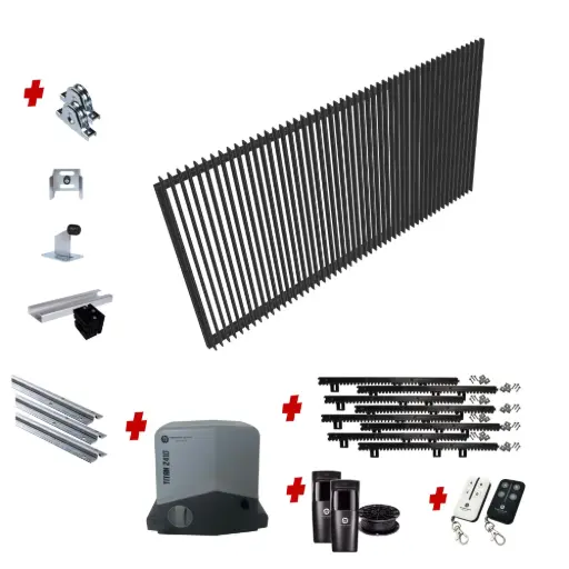 [CUSTOM-SLIDING-VERT-BLADE-KIT] Custom Vertical Blade Sliding Gate (Aluminium) With Hardware and Automation