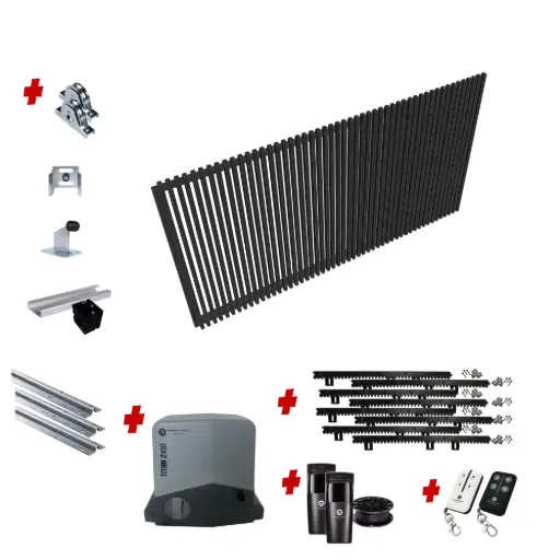 [CUSTOM-SLIDING-BATTEN-KIT] Custom Batten Sliding Gate (Aluminium) (40x40 Batten - 30mm gaps) With Hardware and Automation