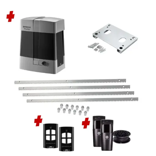 [BULL1224TURBO-P-CI2] Extra Heavy Duty COMMERCIAL GRADE Automatic Sliding Gate With BULL1224 TURBO Electric Sliding Gate Motor Kit (1200G/10M MAX) 