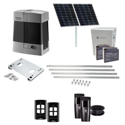 [BULL1224TURBO-SOLAR-CI2] Extra Heavy Duty COMMERCIAL GRADE Automatic Sliding Gate With BULL1224 TURBO SOLAR POWERED Sliding Gate Motor Kit (1200KG/10M MAX) 