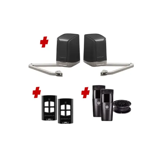 [SAM-2D-P-I] SAM Articulating Arm ITALIAN Electric 24V Low Voltage Automatic Double Swing Driveway Gate Opener Kit for Trade Installers