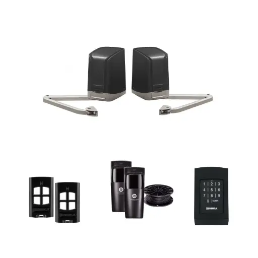 [SAM-2D-P-AS] SAM Articulating Arm ITALIAN Electric 24V Low Voltage Automatic Double Swing Driveway Gate Opener Kit with Keypad Pin Code