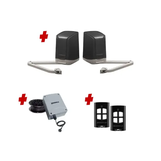 [SAM-2D-E-BK] SAM Articulating Arm ITALIAN Low Voltage 24V Automatic Double Swing Driveway Gate Opener 24 Volt Kit Design BASE KIT