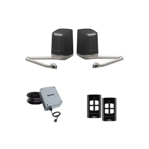 [SAM-2D-E-BK] SAM Articulating Arm ITALIAN Low Voltage 24V Automatic Double Swing Driveway Gate Opener 24 Volt Kit Design BASE KIT