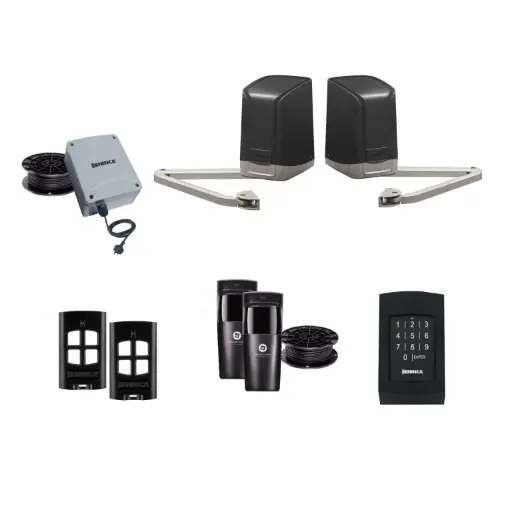 [SAM-2D-E-AS] SAM Articulating Arm ITALIAN Low Voltage 24V Automatic Double Swing Driveway Gate Opener 24 Volt Kit Design with Keypad Pin Code