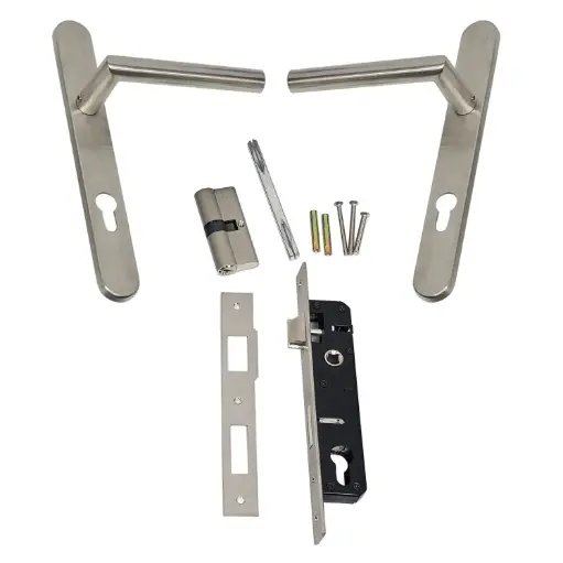 [LOCK-SS40] Black Gate Lock with Deadlatch Kit to Suit 40x40/50x50 Gate Tubing (SS304 Handle Set)