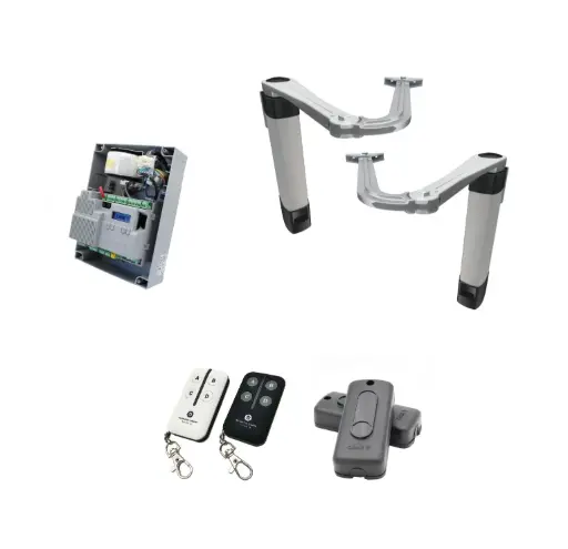 [STYLO-BS-2D-ZLX24-P-I] Double Swing Gate Automation Installer and Trade Kit Ultra Slim STYLO BS Articulating Arm System with encoder Made In Italy