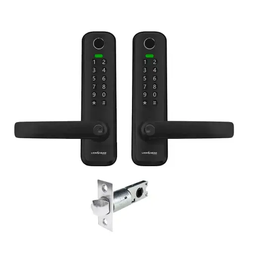 [LHL-COTTESLOE-DBL] Cottesloe Slimline Gate Lock (Double Sided Keypad Version) Digital Entrance Lock with Mobile APP (Bluetooth, Fingerprint, EM Card) IP65 Front Side Weather Resistance (60/70 Tubular Backset Version)