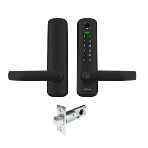[LHL-COTTESLOE-SNGL] Cottesloe Slimline Gate Lock (Single Sided Keypad Version - Lever Exit) Digital Entrance Lock with Mobile APP (Bluetooth, Fingerprint, EM Card) IP65 Front Side Weather Resistance (60/70 Backset Latch Version)