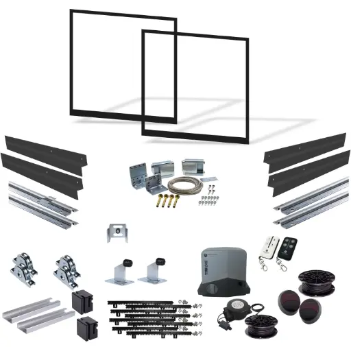 [FRAME12-2385 x2-TELESCOPIC-TITAN2410-E-I] 4m Opening (1200H) Gate Frame Kit Low Voltage Telescopic Sliding Gate Kit