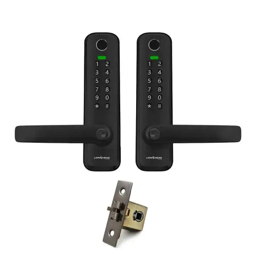 [LHL-COTTESLOE-DBL+25mm] Cottesloe Slimline Gate Lock (Double Sided Keypad Version) Digital Entrance Lock with Mobile APP (Bluetooth, Fingerprint, EM Card) IP65 Front Side Weather Resistance (25mm Backset Version) 
