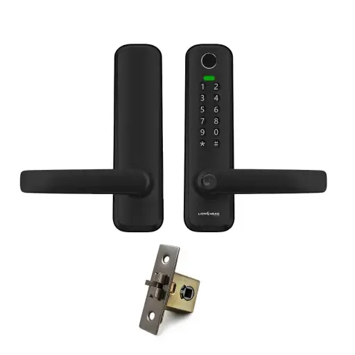 [LHL-COTTESLOE-SNGL+25mm] Cottesloe Slimline Gate Lock (Single Sided Keypad Version - Lever Exit) Digital Entrance Lock with Mobile APP (Bluetooth, Fingerprint, EM Card) IP65 Front Side Weather Resistance (25mm Backset Version) 