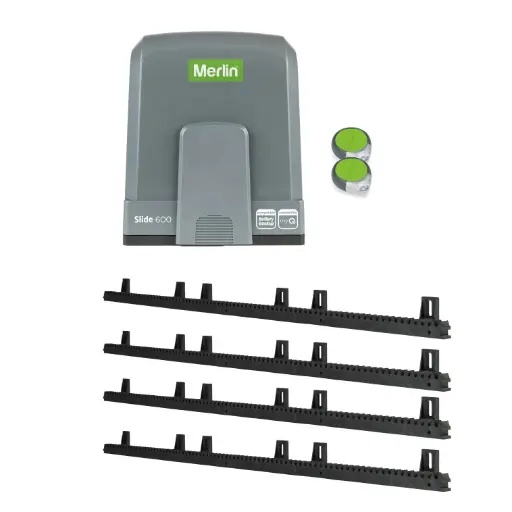 [MGSK600 (Slide600-P-BK)] Merlin Sliding Gate Opener Kit (600KG) Mains Powered 