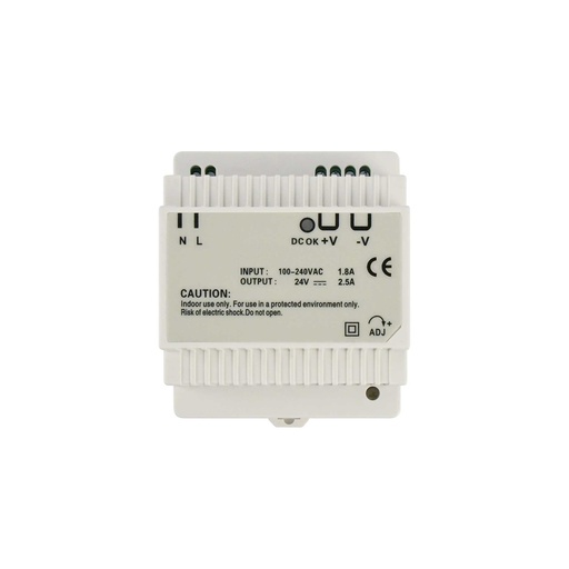 [PSU-2W-24V] 24V Centralized Power Supply for 2 Wire HD2 and B2 Series Intercom Systems Din Rail Mounting