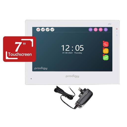 [IP2-7IM] 7" HD 2 Wire Intercom Monitor Touchscreen with WiFi APP Connection (IP2 Series)