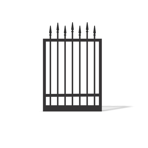 [HLSPEAR13-880] 880mm x 1250-1300mm High-Low Spear Design Steel Pedestrian Gate (Satin Black Powder Coat)