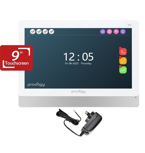 [IP2-9IM] 9" HD 2 Wire Intercom Monitor Touchscreen with WiFi APP Connection (IP2 Series)