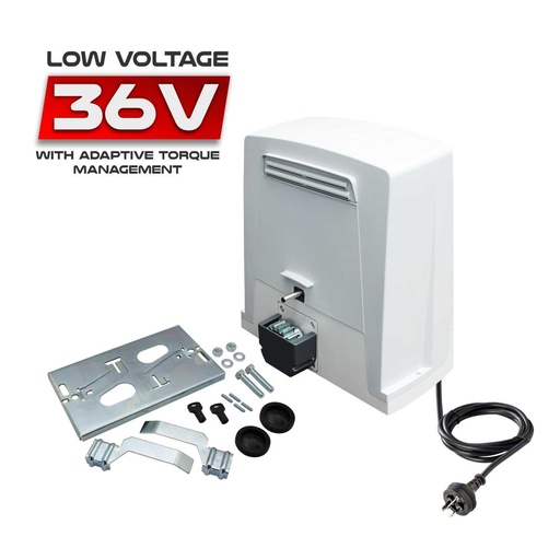 [BKV1500-MK-P] BKV 1500 KG Super Duty 36V Low Voltage Sliding Gate Motor with Limit Switches and Encoder (Internal Transformer) - Includes Base Plate