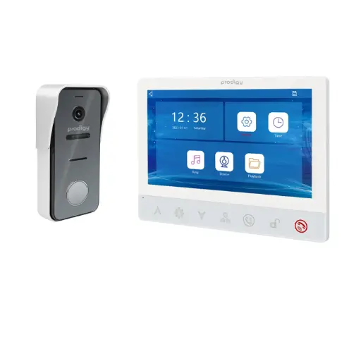 [B2-DS+B27IMW] Doorbell Video Intercom Kit 2 Wire Mirror Finish Silver Outdoor Station with 35 Degree Aluminum Wedge Bracket