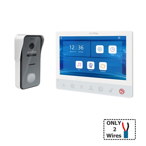 [B2-DS+B27IMW] Doorbell Video Intercom Kit 2 Wire Mirror Finish Silver Outdoor Station with 35 Degree Aluminum Wedge Bracket