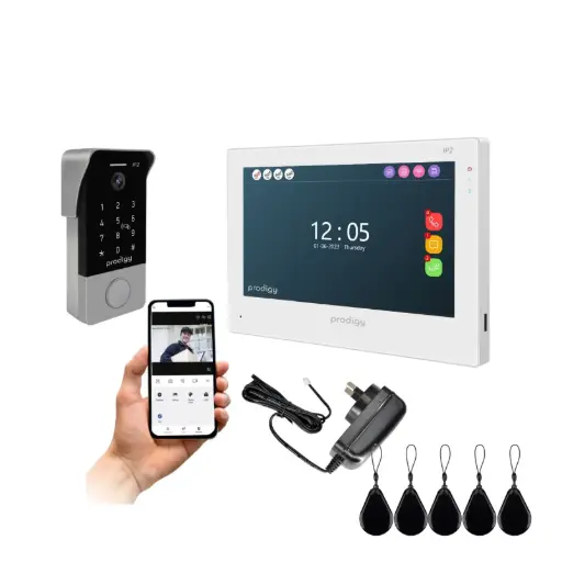 [IP2-DS-KP+IP27IM] Smart Home Intercom Kit 2 Wire with WiFi and Mobile APP HD with Wide Angle Keypad Outdoor Station and 7 Inch Touchscreen Indoor Monitor