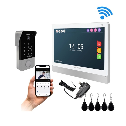 [IP2-DS-KP+IP29IM] Smart Home Intercom Kit 2 Wire with WiFi and Mobile APP HD with Wide Angle Keypad Outdoor Station and 9 Inch Touchscreen Indoor Monitor