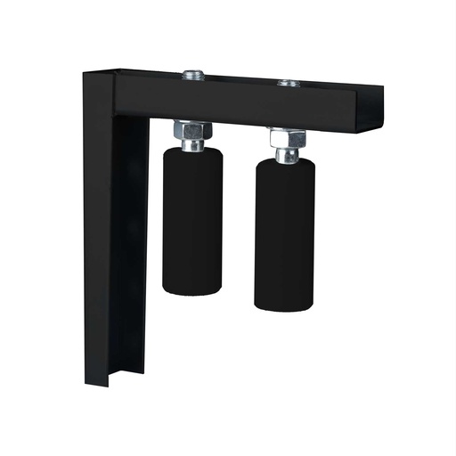 [RBS-100BLK-210BLK] 100mm Roller Set with 210mm LONG Powder Coated Satin Black Bracket Sliding Gate Upper Roller Guide Kit