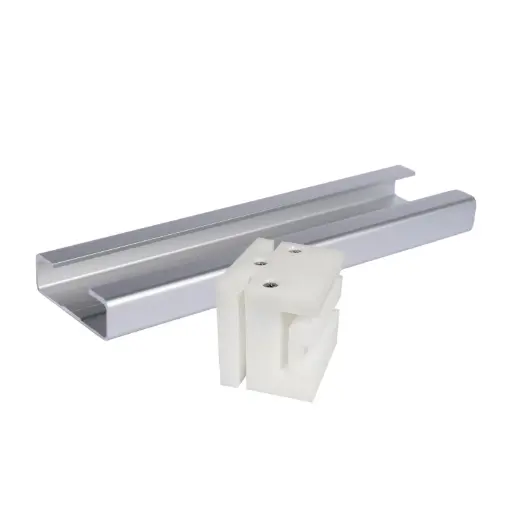 [AL-C300-NB-WH-SUP] Aluminum C Channel with White Nylon Black Sliding Gate Rear Guide System for Z profile or Angle (Cladded Gates, Colorbond, Spears and Arch)