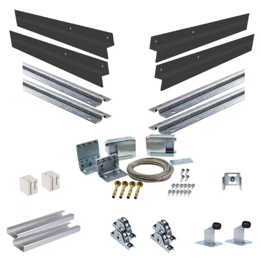 [TELESCOPIC500+SGHK-CLAD] Complete Telescopic Sliding Gate System (Master and Trailing Sliding Gates) With Hardware Kit