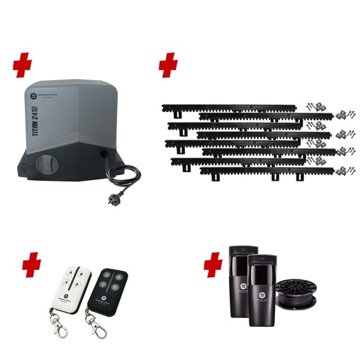 [TITAN2410-P-I] Titan 2410 Electric 24V Low Voltage Automatic Sliding Driveway Gate Opener Kit FAST Heavy Duty POWERFUL Design for Trade Installers