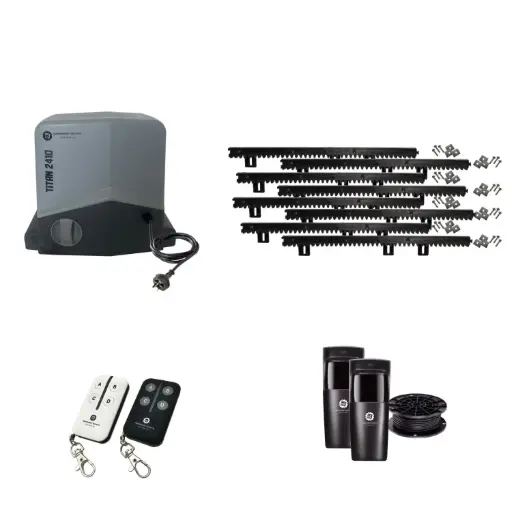 [TITAN2410-P-I] Titan 2410 Electric 24V Low Voltage Automatic Sliding Driveway Gate Opener Kit FAST Heavy Duty POWERFUL Design for Trade Installers