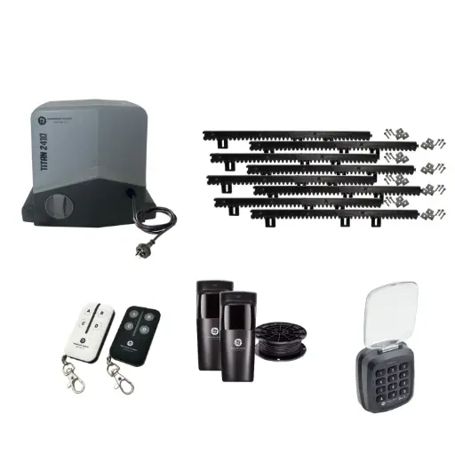 [TITAN2410-P-AS] Titan 2410 Automatic Sliding Driveway Gate Opener Kit - 1000kg Fast, Mains Powered, Sliding Gate Motor, with Keypad