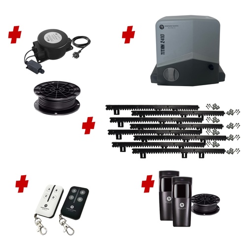 [TITAN2410-E-I] Titan 2410 Low Voltage 24V Automatic Sliding Driveway Gate Opener 24 Volt Kit FAST Heavy Duty POWERFUL Design for Trade Installers