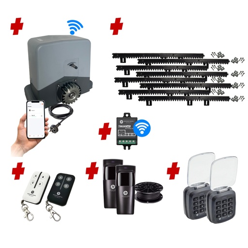 [TITAN1000-AC-AU] Titan 1000 High Torque Automatic Sliding Driveway Gate Opener Kit with mobile APP