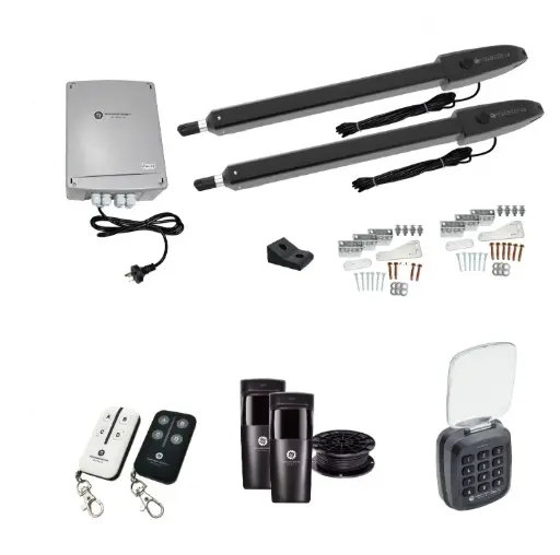 [Orion-LS-2D-P-AS] Orion LS Electric 24V Low Voltage Automatic Double Swing Driveway Gate Opener Kit ROBUST Slimline Compact Design with Keypad Pin Code