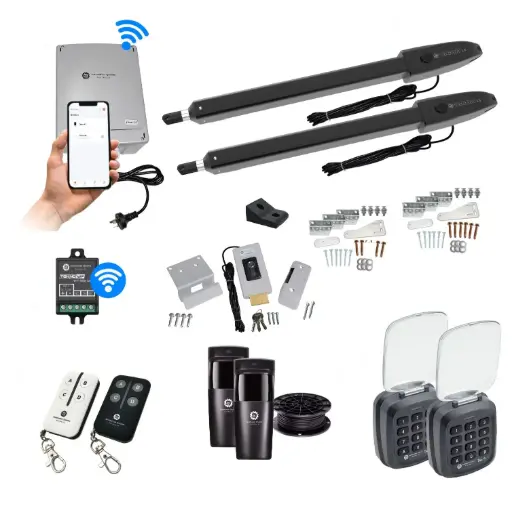 [Orion-LS-2D-P-AU] Orion LS Electric 24V Low Voltage Automatic Double Swing Driveway Gate Opener Kit ROBUST Slimline with Wifi Mobile App Control and Keypad Entry Exit