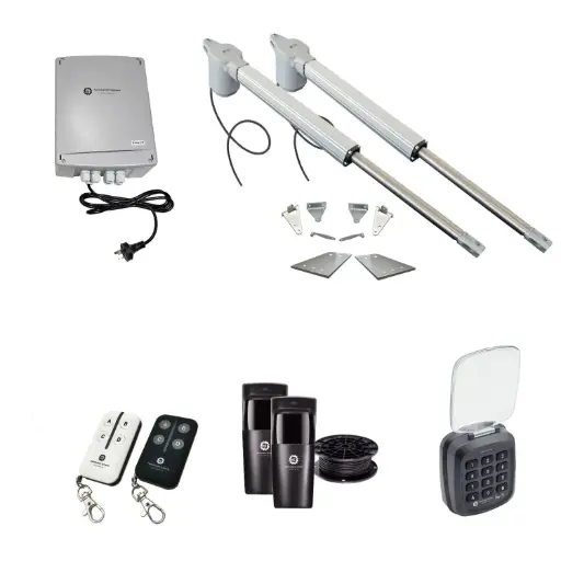 [V5-2D-P-AS] Viper 5 Long Stroke ITALIAN Electric 24V Low Voltage Automatic Double Swing Driveway Gate Opener Kit ROBUST Heavy Duty Design with Keypad Pin Code